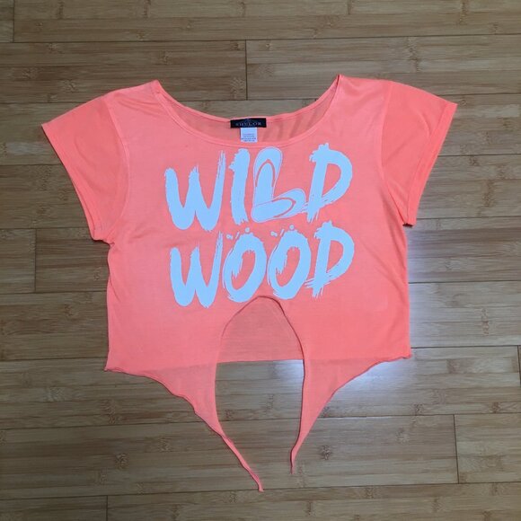 Tops - NWOT Shelor Clothing Orange Wildwood, NJ Front Tie Crop Top